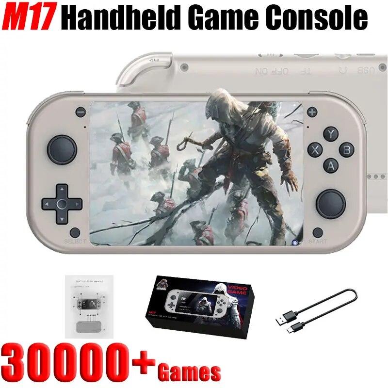 XIAOYAOYAO M17 Handheld Game Player Mini Video Game Console Emuelec 4.3 Inch LCD Screen Portable Retro 30000 Games 128GB for PSP/PS1/N64