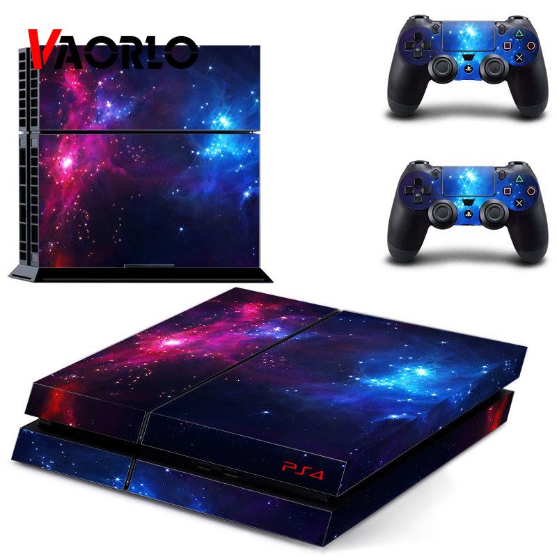 VAORLO Galaxy Star Vinyl Skin Sticker Protector For PS4 Console+1PCS Controller Skin Cover