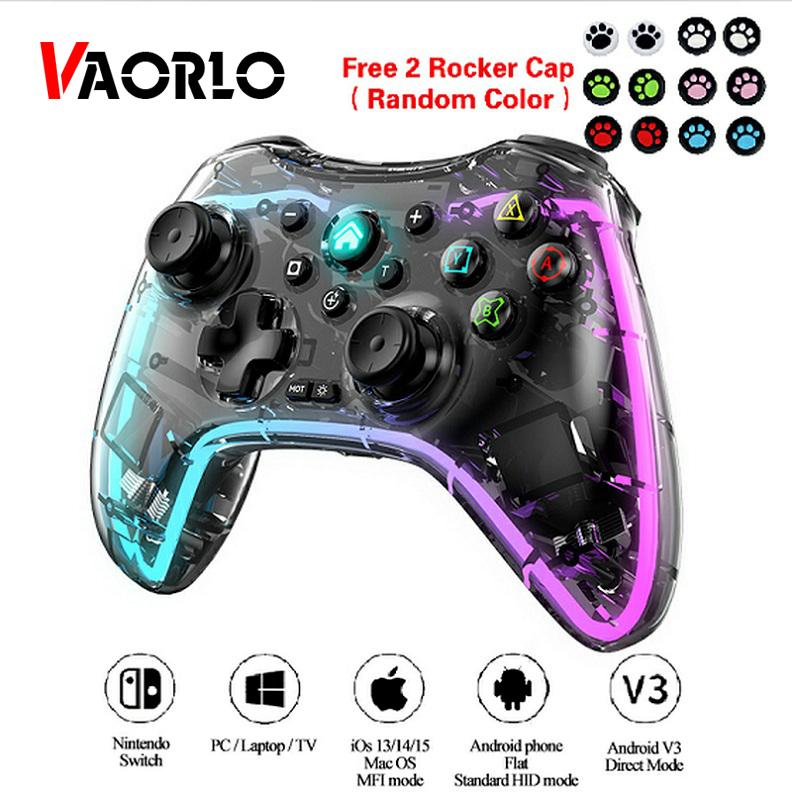 VAORLO Video Game Gamepads RGB Wireless Pro Controller Compatible Nintendo Switch/Switch Lite/Switch OLED/Android/IOS/Windows PC/Mobile