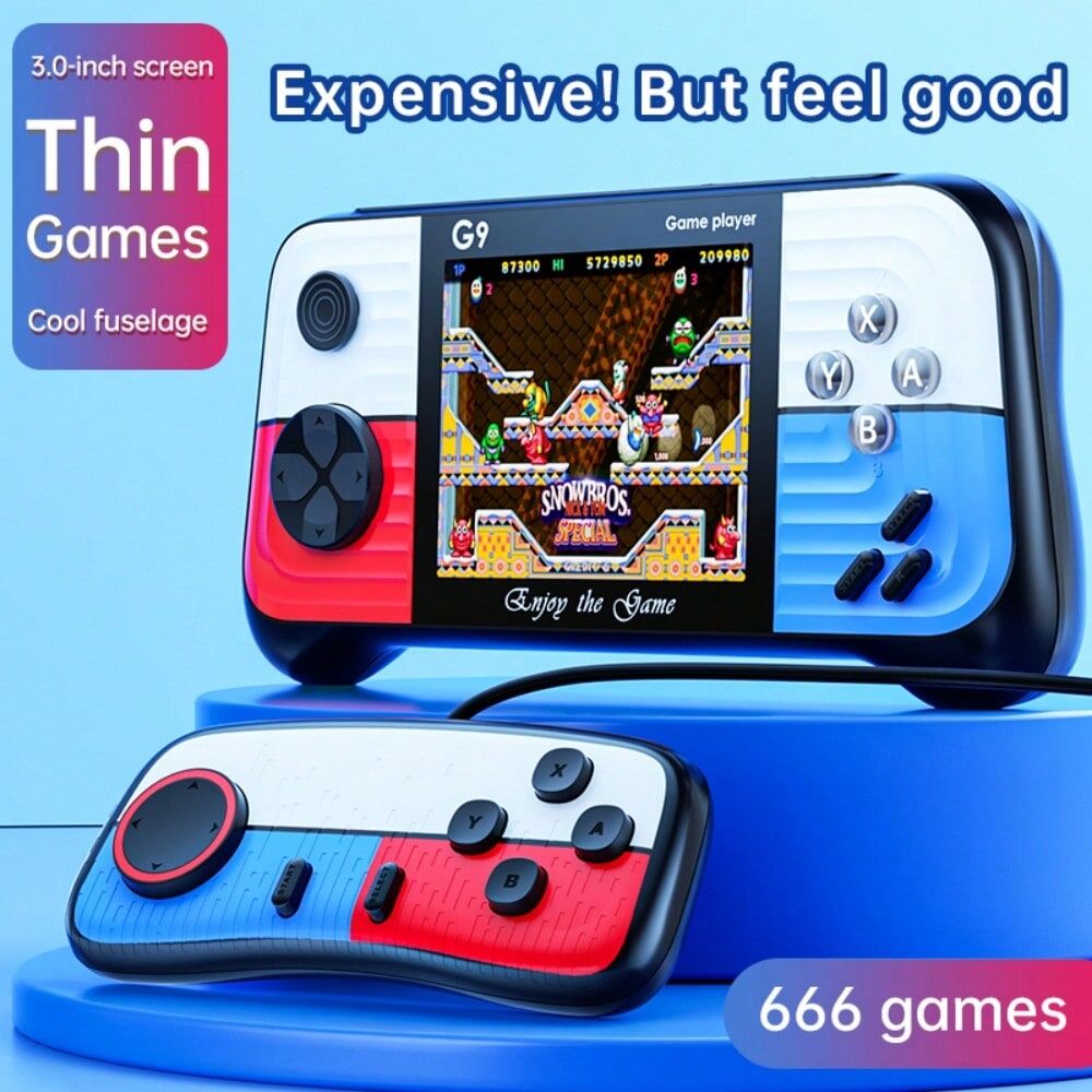 SHEIN New Handheld Game Console With Rocker, Vintage Color Collision Psp Game Street Arcade G9 Game Console Doubles single handle - red and blue one-size