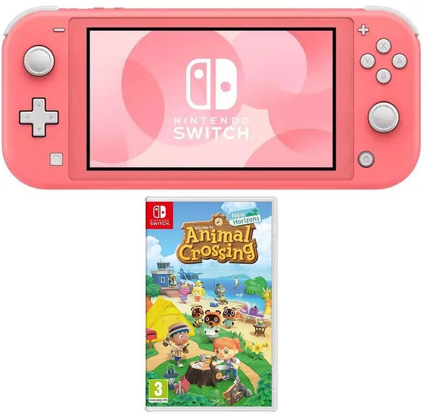 Nintendo Switch Lite (Coral) & Animal Crossing: New Horizons Bundle, Pink