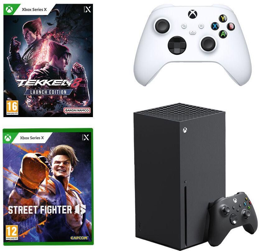 Microsoft Xbox Series X (1 TB), Tekken 8 Launch Edition, Street Fighter 6 & Controller Bundle, Black