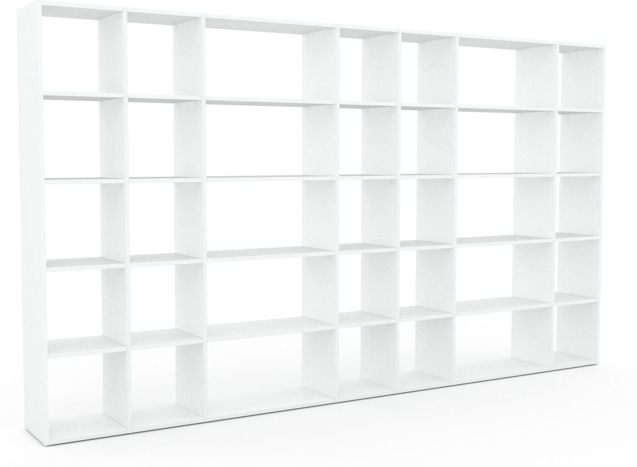 MYCS Bücherregal Weiß - Modernes Regal für Bücher: Hochwertige Qualität, einzigartiges Design - 344 x 195 x 35 cm, Individuell konfigurierbar