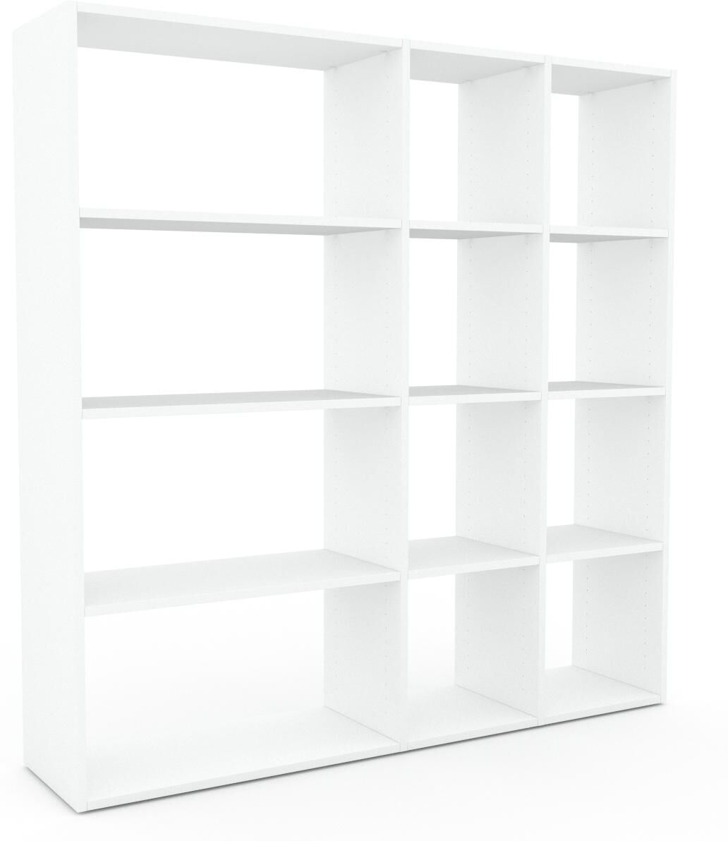 MYCS Bücherregal Weiß - Modernes Regal für Bücher: Hochwertige Qualität, einzigartiges Design - 154 x 157 x 35 cm, Individuell konfigurierbar