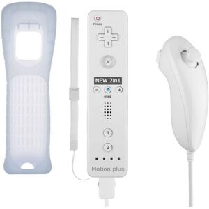 Teknikproffset Remote Plus + Nunchuck til Wii-Wii U, Hvid