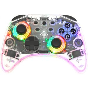 Deltaco Nintendo Switch Controller, transparent, RGB, makroknappar