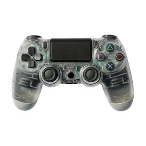 BayOne PS4 Controller DoubleShock til Playstation 4 Wireless - Gennemsigtig hvid