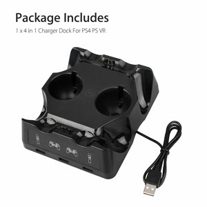 High Discount 4 in 1 Controller Charger Dock Quick Charge Station Stand til PS4/MOVE/PS4 VR Som vist