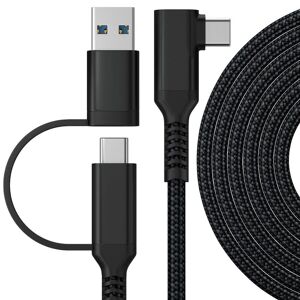 INF Link kabel 2-i-1 USB 3.1 og 2 USB-C til Oculus Quest 2 Black 5 meter