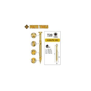 Forte_Tools Terrace Screw T20 4.2X75 Yell Zn (200)