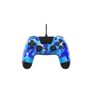 GIOTECK New--PS4 VX-4 WIRED CONTROLLER BLUE LIGHTNING - Trådløs spillekontrolenhed - Sony PlayStation 4