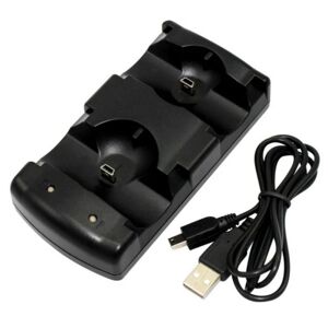 MTK Playstation 3/PS3 Move Dobbelt opladningsstativ 2 i 1 Black