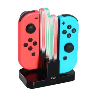 INF Nintendo Switch Joy-Con ladestation til 4 spilkontroller
