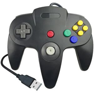 Gaming Joypad Joystick USB Gamepad Til Nintendo Game N64 64 PC - Perfet Black