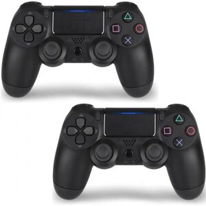 Game Controller 2 stk. PS4-håndkontrol DoubleShock trådløs til Play-station 4 Black