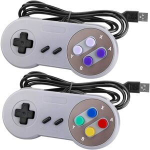 SNES USB kontroller 2-pack trådbunden retro SNES-spilkortkontrol til Super Nintendo