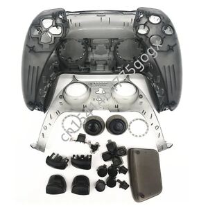 For PS5 Playstation 5 Controller komplet sæt Hus Skal Cover Cover Dekoration Skal Knappar Gamepad Gör selv Reparationsdele Transparent Grå