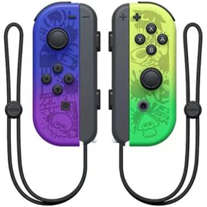 Nintendo Switch Joy Con Controller Neon trådløs gamepad (lilla/grøn blækspruttemønster)