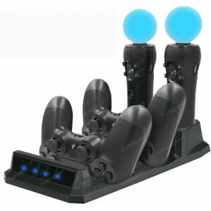 Galaxy 4-i-1-kontroller Ladre Dockningsstation Stativ for Playstation Ps4 Psvr Vr Move