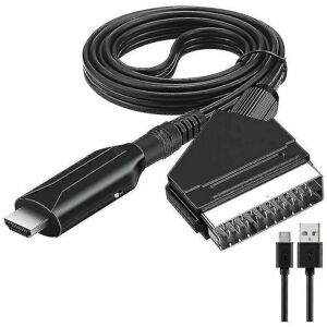 FMYSJ Scart til HDMI-konverter videolydadapter til hdtv/dvd/set-topboks/ps3/pal/ntsc (FMY)
