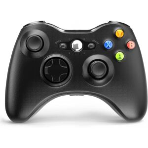 Microsoft Trådløs håndkontrol til Xbox 360, 2,4 GHz Gamepad Joystick trådløs håndkontrol (svart).