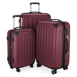 Hauptstadtkoffer Spree hard shell suitcase, trolley suitcase, travel suitcase, 4 double wheels, burgundy, Koffer-Set