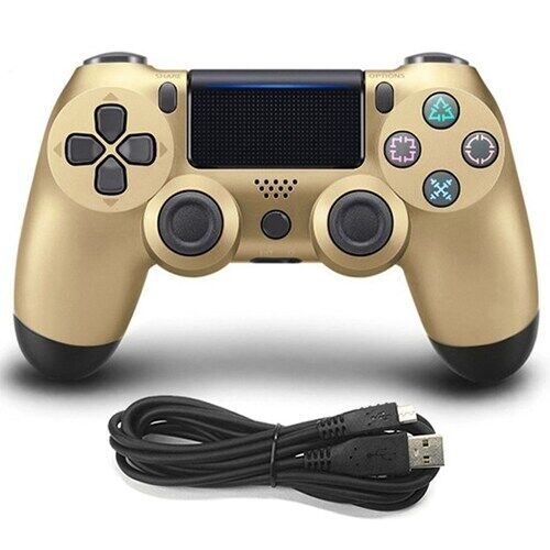 24hshop Gamepad i guld til Sony Playstation 4 / PS4 - Kabel tilsluttet
