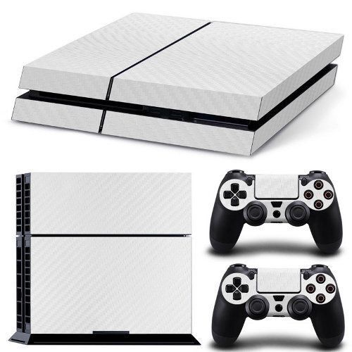 Skin Sticker for PS4 White Carbon