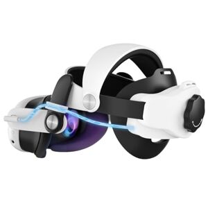 Adicop Sangle de tête Compatible avec Meta/Quest 3, Batterie Intégrée de 8000 mAh pour Une Durée de Jeu Prolongée de 3-5 Heures, Bandeau Réglable à Charge Rapide, Soutien et Equilibre Améliorés en VR - Publicité