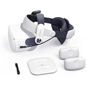 BOBOVR M2 Plus Sangle de Tête,Compatible avec Quest 2 Accessoires, système d'alimentation sans souci,Double Batterie + Station de Charge magnétique - Publicité