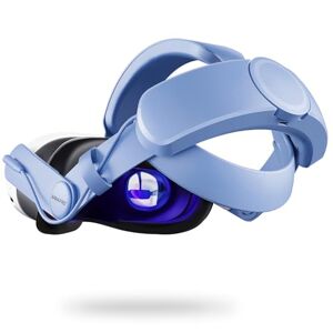 ZOZOVR Battery Strap Compatible avec Oculus/Meta Quest 3, Batterie IntéGréE de 6500 mAh pour Meta Quest 3 Accessoires, Chargement sans Bruit Peut Ajuster, Soutien et Equilibre AméLioréS en VR (Bleu) - Publicité