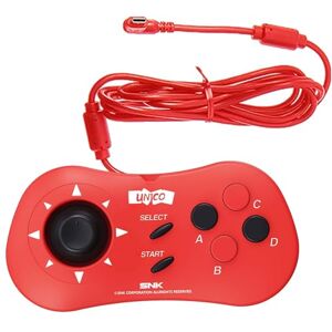 UNICO Mini contrôleur, Manette de jeu Filaire SNK Compatible MVS Mini/NEOGEO Mini/NEO-GEO Arcade Stick Pro pour que deux Joueurs Puissent Jouer à des Jeux Simultanément Rouge - Publicité