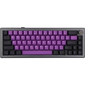 EPOMAKER EK68 NKRO Clavier Mécanique à 65% Clavier de Jeu Triple Mqode Remplaçable à Chaud avec Batterie de 3000 mAh, Rétroéclairage RVB pour Bureau/Maison/Win/Mac (Noir Pourpre, Flamingo Switch) - Publicité