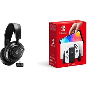 SteelSeries Arctis Nova 7 Casque de Jeu Wireless Multi-System Gaming & Mobile PC, Playstation, Switch + Nintendo Console Switch (Modèle OLED) avec Station d'accueil/Manettes Joy-Con Blanches - Publicité