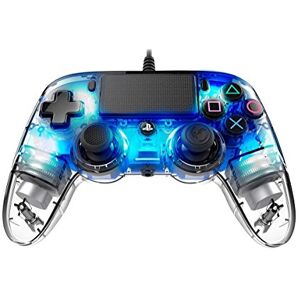 Nacon Manette filaire Compact Controller  transparente bleue pour PS4 compatible PC - Publicité