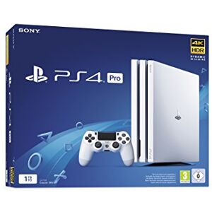 Sony PlayStation 4 Pro 1 To, Console PS4 Pro 1 To + 1 Manette Sans Fil DUALSHOCK 4 V2, Châssis G, Couleur : Blanche Glacier - Publicité