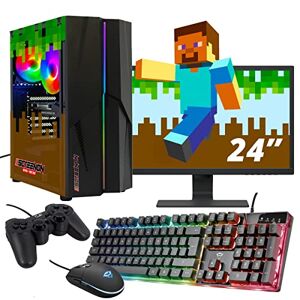 ScreenOn Minecraft Game PC Set X10999 -V1 (PC de jeu + moniteur 24 pouces + clavier + souris + contrôleur) Ordinateur de jeu pour Minecraft - Publicité