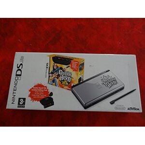 Nintendo Console DS lite argent et noire + jeu Guitar Hero On Tour + 1 guitare grip + 1 stylet médiator - Publicité