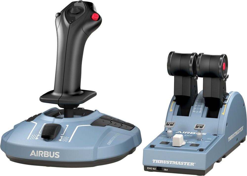 Thrustmaster TCA Airbus Edition Throttle Quadrant Flight Controller &amp; Joystick - Black &amp; Blue, Black