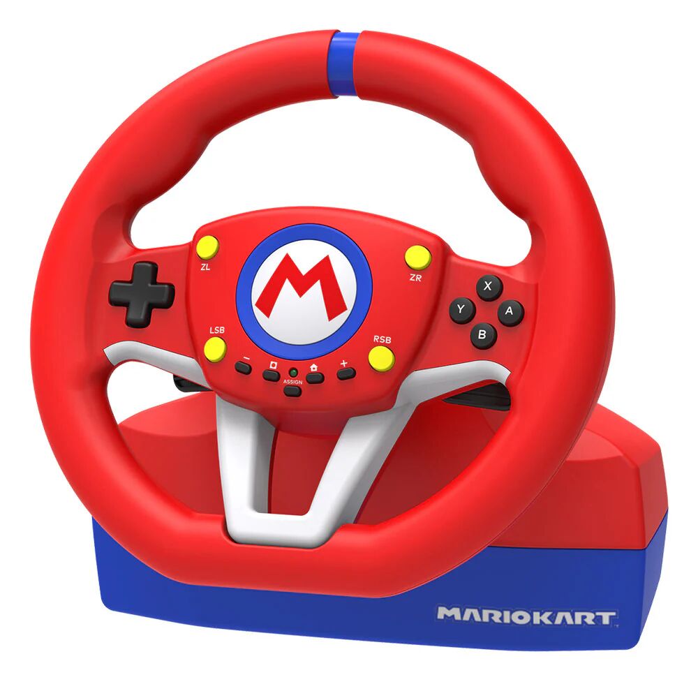 Hori Mario Kart Racing Wheel Pro Nero, Blu, Rosso, Bianco USB Sterzo + Pedali Analogico Nintendo Switch