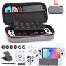 innoAura Switch OLED-accessoiresbundel  18 in 1 Switch-bundel met NS Switch Case, Switch Game Case, NS Switch OLED-schermbeschermer, Switch-standaard, Switch-duimgrepen (Grijs)