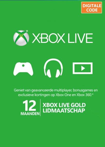 Microsoft Xbox Live Gold abonnement 12 maanden  Code / Key