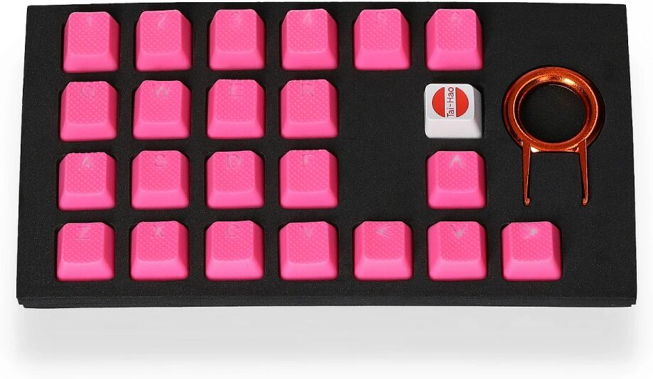 Tai-Hao 22-tasters Gummi Double-shot Bakgrunnsbelyst Keycap-sett - Rosa