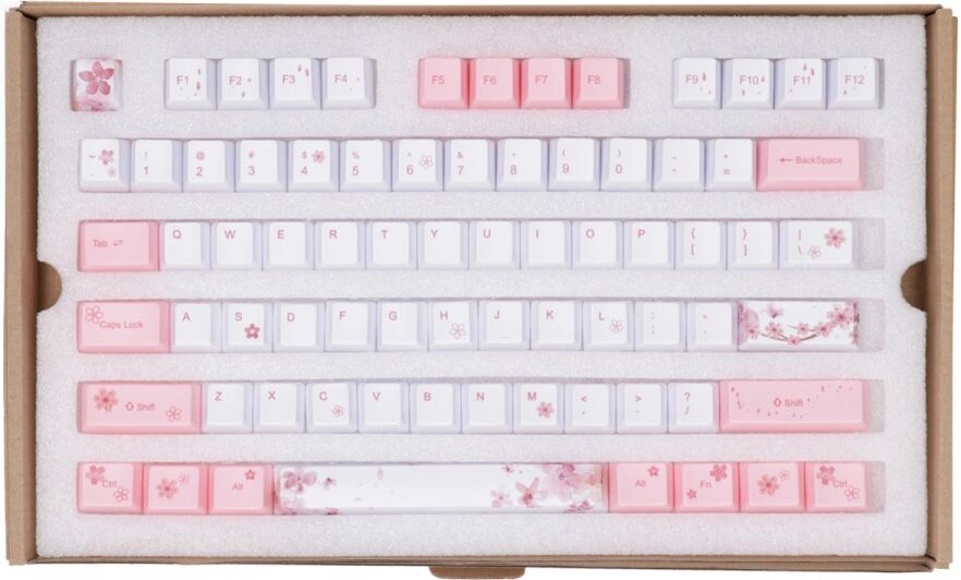 KBParadise 113 key PBT Dye Sublimated ANSI Keycap Set - Sakura