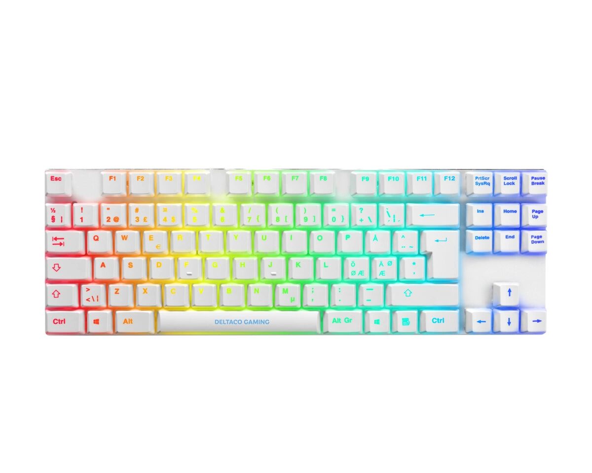 Deltaco Gaming WK90R TKL Mekanisk Tastatur [Content Red] White Line