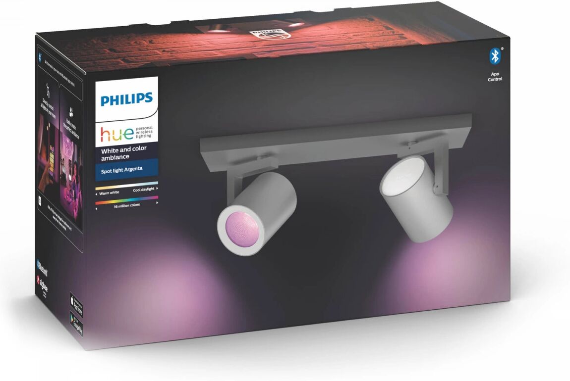 Philips Hue Dobbelt Argenta Spotlight - Aluminium