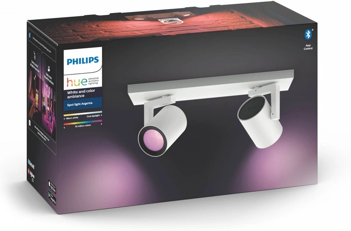 Philips Hue Argenta Bar med Dubbel Spotlight - Hvid