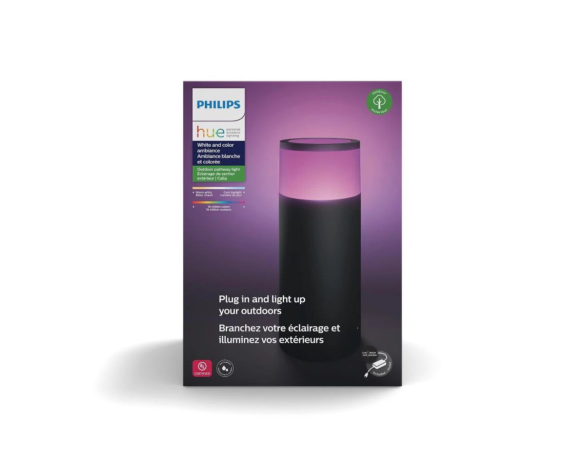 Philips Hue Calla Utendørs Sokkel, White & Color Ambience - Svart