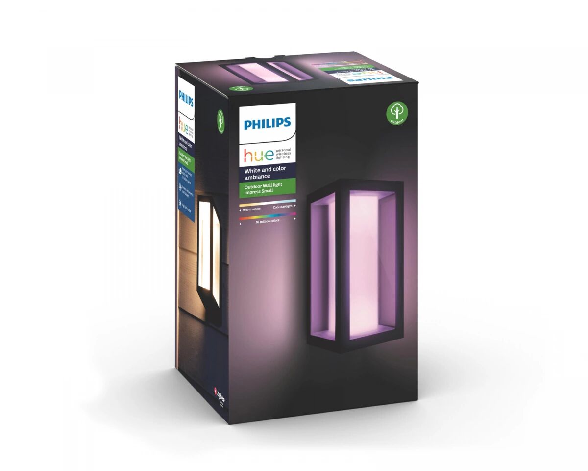 Philips Hue Impress Liten Vegglampe, White & Color - Svart