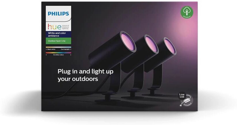 Philips Hue Lily 3 utendørs spotlampe Start Kit, White & Color